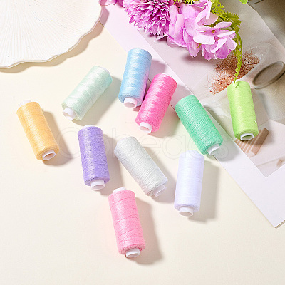 10Pcs 10 Colors Polyester Sewing Thread SENE-CY0001-05E-1