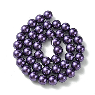 Eco-Friendly Dyed Glass Pearl Round Beads Strands HY-A002-10mm-RB099-1