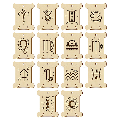 14Pcs 14 Style Plywood Thread Winding Boards WOOD-WH0060-07-1