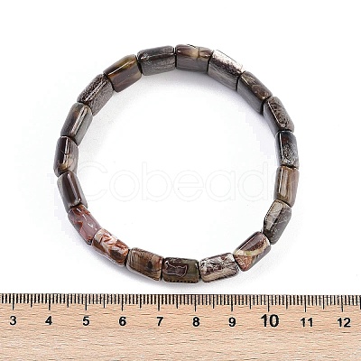 Natural Agate Beaded Stretch Bracelets for Women Men BJEW-M049-08C-1