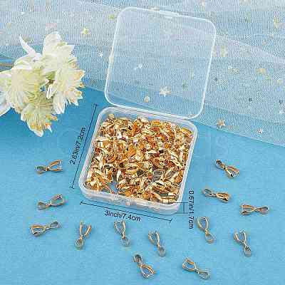 120Pcs Brass Ice Pick Pinch Bails FIND-SC0003-01G-1