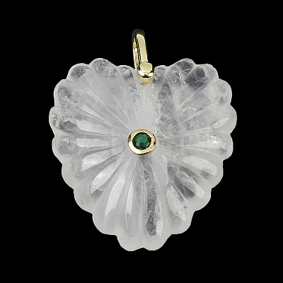 Natural Quartz Crystal Carved Pendants G-C276-01G-09-1