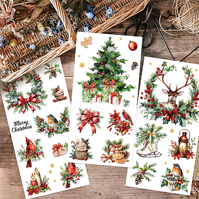 3 Sheets 3 Styles PVC Waterproof Decorative Stickers DIY-WH0404-158-1