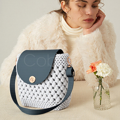 1 Bag Handmade PU Leather Crochet Shoulder Bag Accessories Kits DIY-CL0001-04A-1
