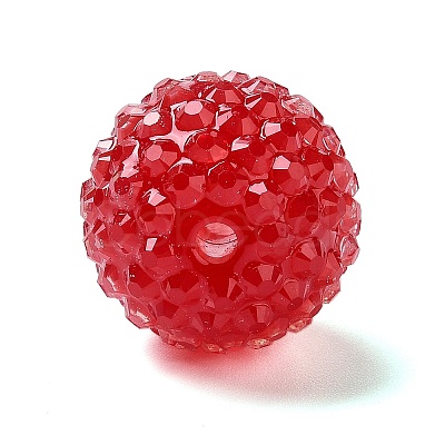 Chunky Resin Rhinestone Bubblegum Ball Beads RESI-S259-A02-1