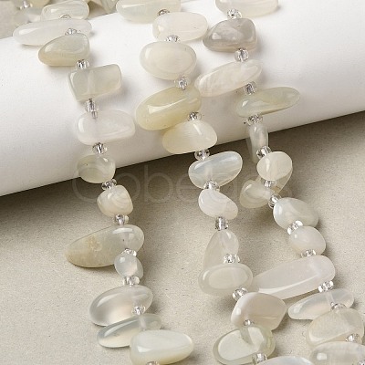 Natural Moonstone Beads Strands G-P604-A27-01-1