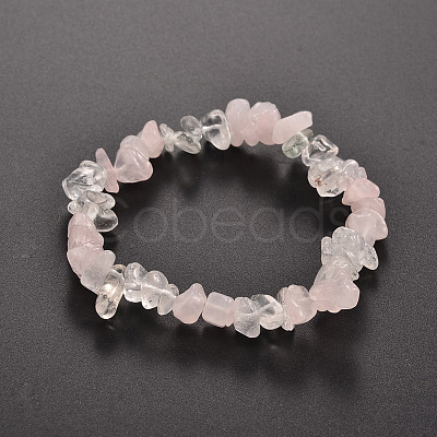 Chips Gemstone Beaded Stretch Bracelets BJEW-JB01825-01-1