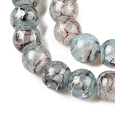 Drawbench Crackle Glass Beads Strands GLAA-N006-8mm-02-1