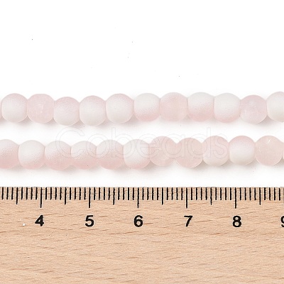 Frosted Crackle Glass Beads Strands GLAA-U001-8mm-M12-1