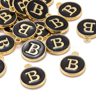 Golden Plated Alloy Charms LS-ENAM-S118-02B-1