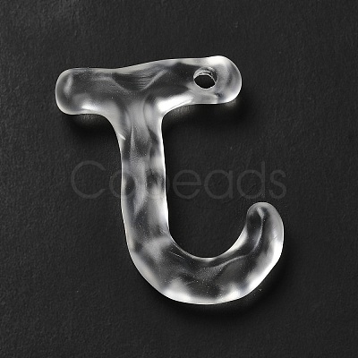 Transparent Resin Alphabet Pendants LS-RESI-C028-02J-1