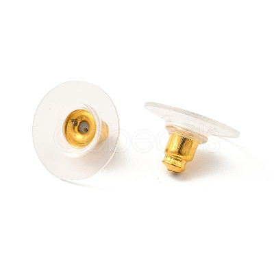 Brass Bullet Clutch Earring Backs X-KK-I057-G-1