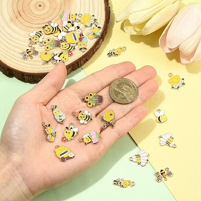 30Pcs 15 Styles Alloy Enamel Charms ENAM-YW0008-39-1