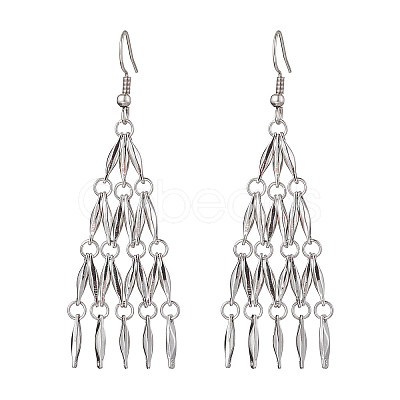 Non-Tarnish 304 Stainless Steel Bar Link Chain Dangel Earrings EJEW-JE05839-02-1