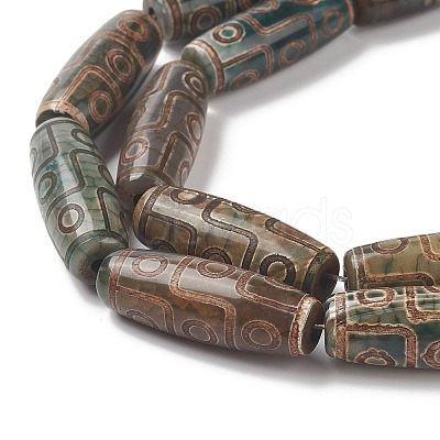 Tibetan Style 9-Eye dZi Beads Strands G-O057-05B-1