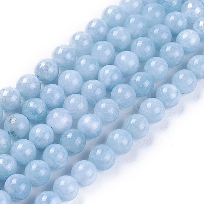 Natural White Jade Beads Strands G-L500-01-8mm-1