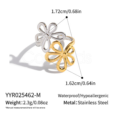 304 Stainless Steel Cuff Open Rings for Women SV5981-2-1