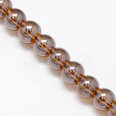Electroplate Crystal Glass Round Beads Strands EGLA-F037-8mm-A-1
