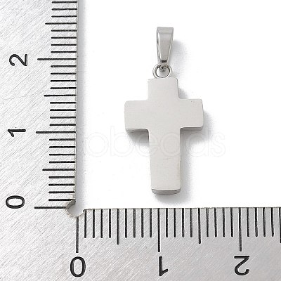 304 Stainless Steel Micro Pave Cubic Zirconia Pendants STAS-Z107-08P-16-1