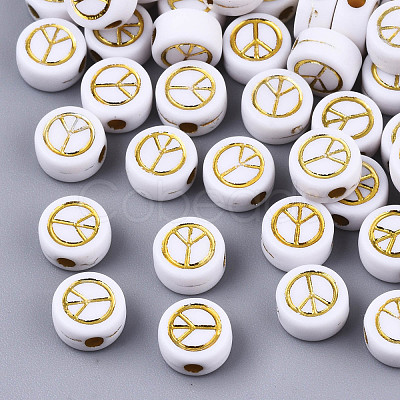 Opaque Acrylic Beads X-PACR-N006-003B-1