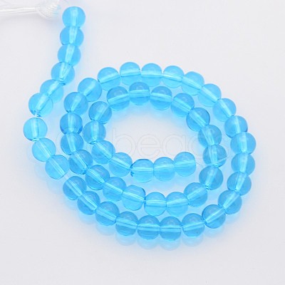 Transparent Round Glass Beads Strands X-G02Q90N1-1