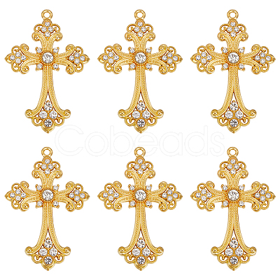 6Pcs Alloy Big Gothic Pendants ALRI-UN0001-05-1