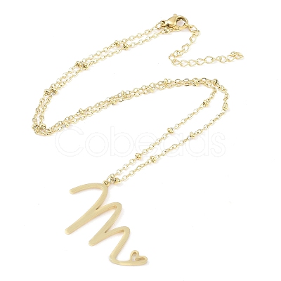 304 Stainless Steel Pendant Necklaces NJEW-H029-02G-M-1