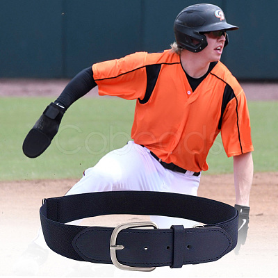 1Pc Imitation Leather & Polyester Elastic Softball Belts AJEW-CL0001-37A-1