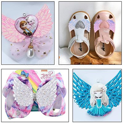 Glittery Angel Wings Patches DIY-PH0026-30-1