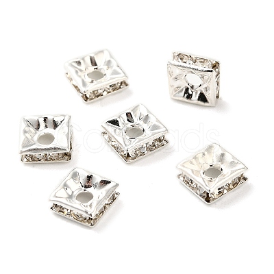 Brass Rhinestone Spacer Beads KK-I362-01C-01S-1
