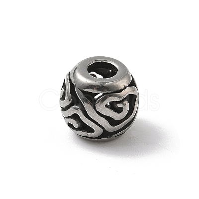 304 Stainless Steel European Beads STAS-H238-09K-AS-1