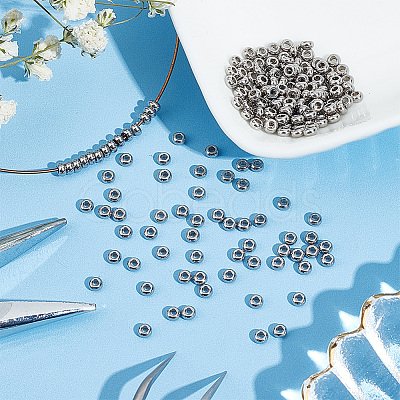 200Pcs 202 Stainless Steel Spacer Beads STAS-UN0056-40-1