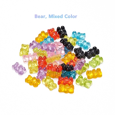 40Pcs 8 Colors Resin Cabochons CRES-YW0001-02-1