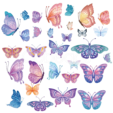 16 Sheets 8 Styles Waterproof PVC Wall Stickers DIY-WH0345-016-1