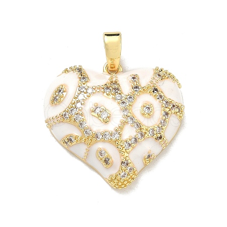 Brass Micro Pave Cubic Zirconia Pendants KK-D235-07G-01-1