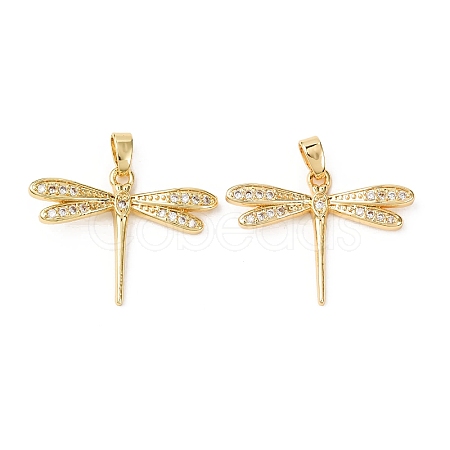 Brass Micro Pave Cubic Zirconia Pendants X-KK-D357-07C-G-1