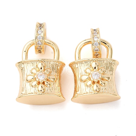 Brass Micro Pave Cubic Zirconia Pendants KK-A279-23G-1