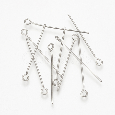 Tarnish Resistant 304 Stainless Steel Eye Pin STAS-S076-74-20mm-1
