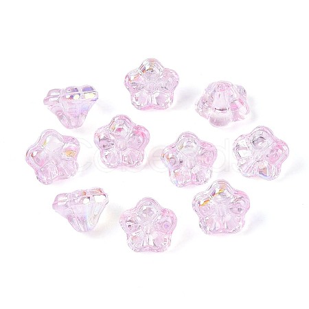 Electroplate Transparent Glass Beads Strands EGLA-N055-03A-09-1
