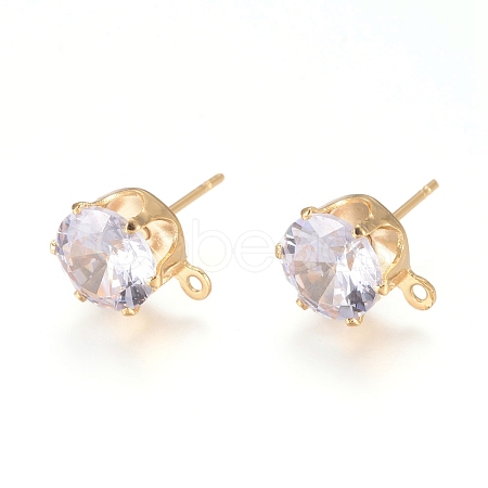 Brass Stud Earring Findings X-KK-L199-A01-G-1