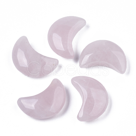 Moon Shape Natural Rose Quartz Healing Crystal Pocket Palm Stones G-T132-001J-1
