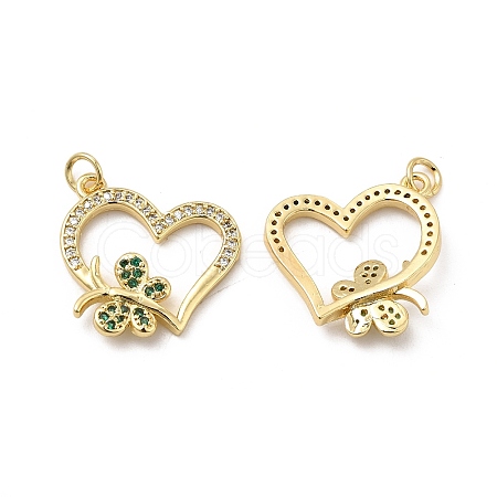 Brass Micro Pave Cubic Zirconia Pendants KK-E068-VB194-1