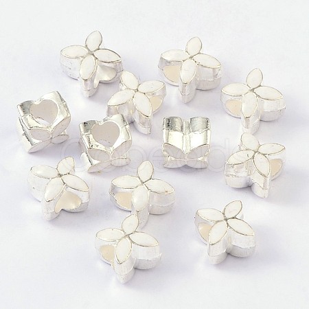 Alloy Enamel European Beads MPDL-R006-06-1