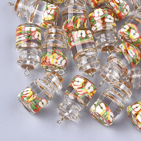 Glass Bottle Pendants X-GLAA-T001-04C-1