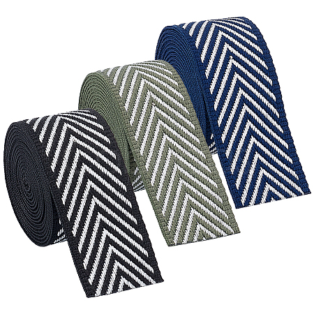 3Pcs 3 Colors Polyester Arrow Ribbon OCOR-BC0006-71-1