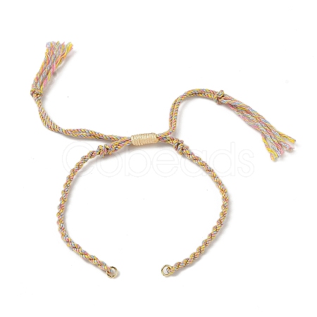 Braided Cotton Cord Bracelet Making MAK-L043-02G-19-1