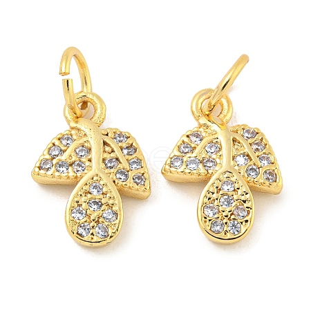 Rack Plating Brass Micro Pave Clear Cubic Zirconia Pendants KK-B093-05G-1