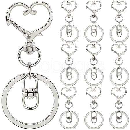 18Pcs Alloy Swivel Keychain Clasps KEYC-SP0001-48B-P-1
