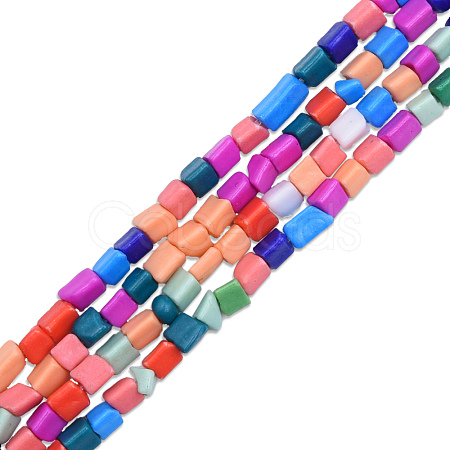 Opaque Spray Painted Glass Bead Strands GLAA-N047-05A-1