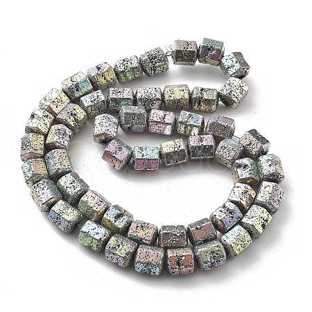 Electroplated Natural Lava Rock Beads Strands G-A251-A01-01F-1